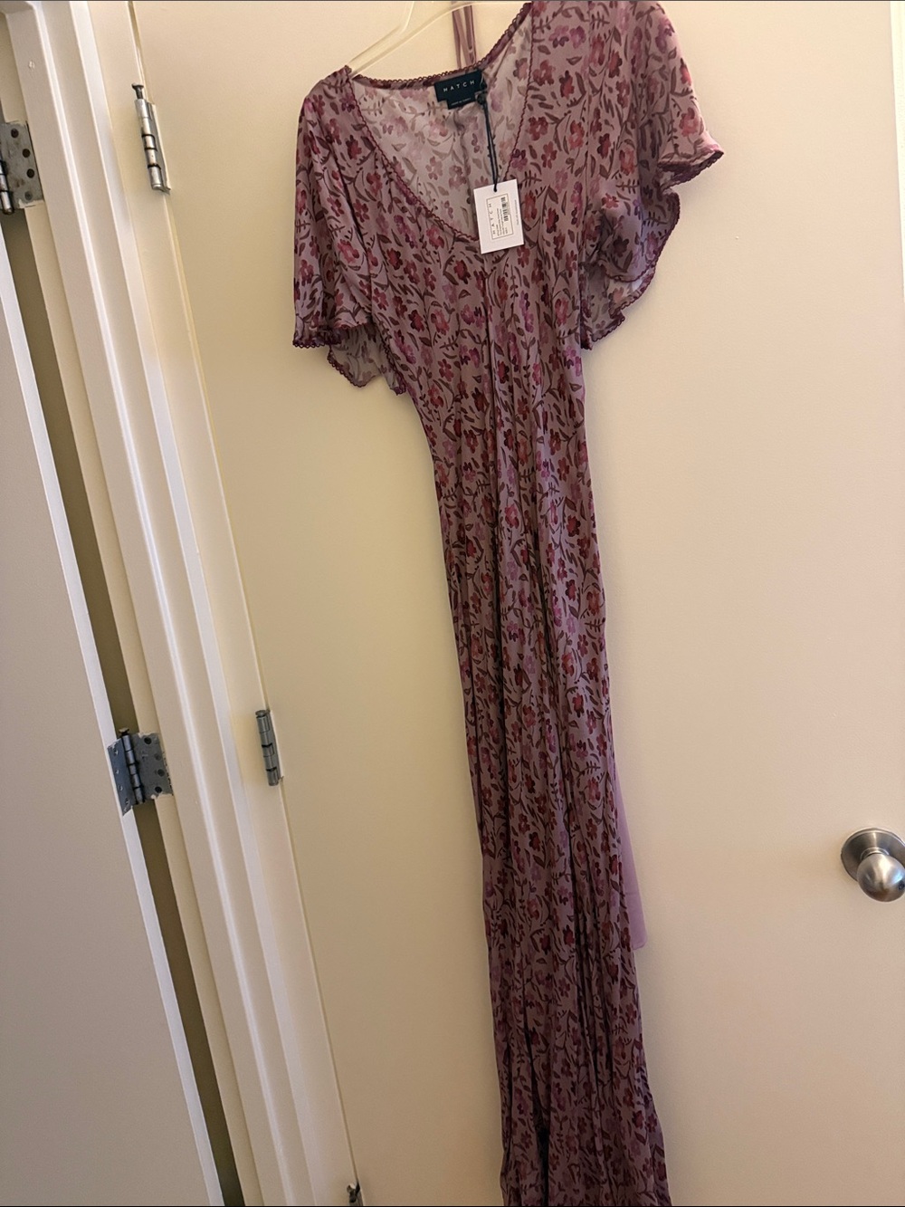 Hatch Floral Maxi Dress in Mauve Pink - Size 3/ maternity